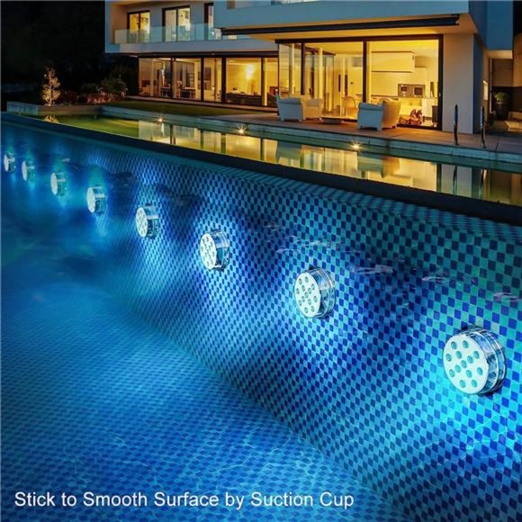 Submersible LED Lights with Remote RF(164ft),Full Waterproof Pool Lights - Picture 6 of 6